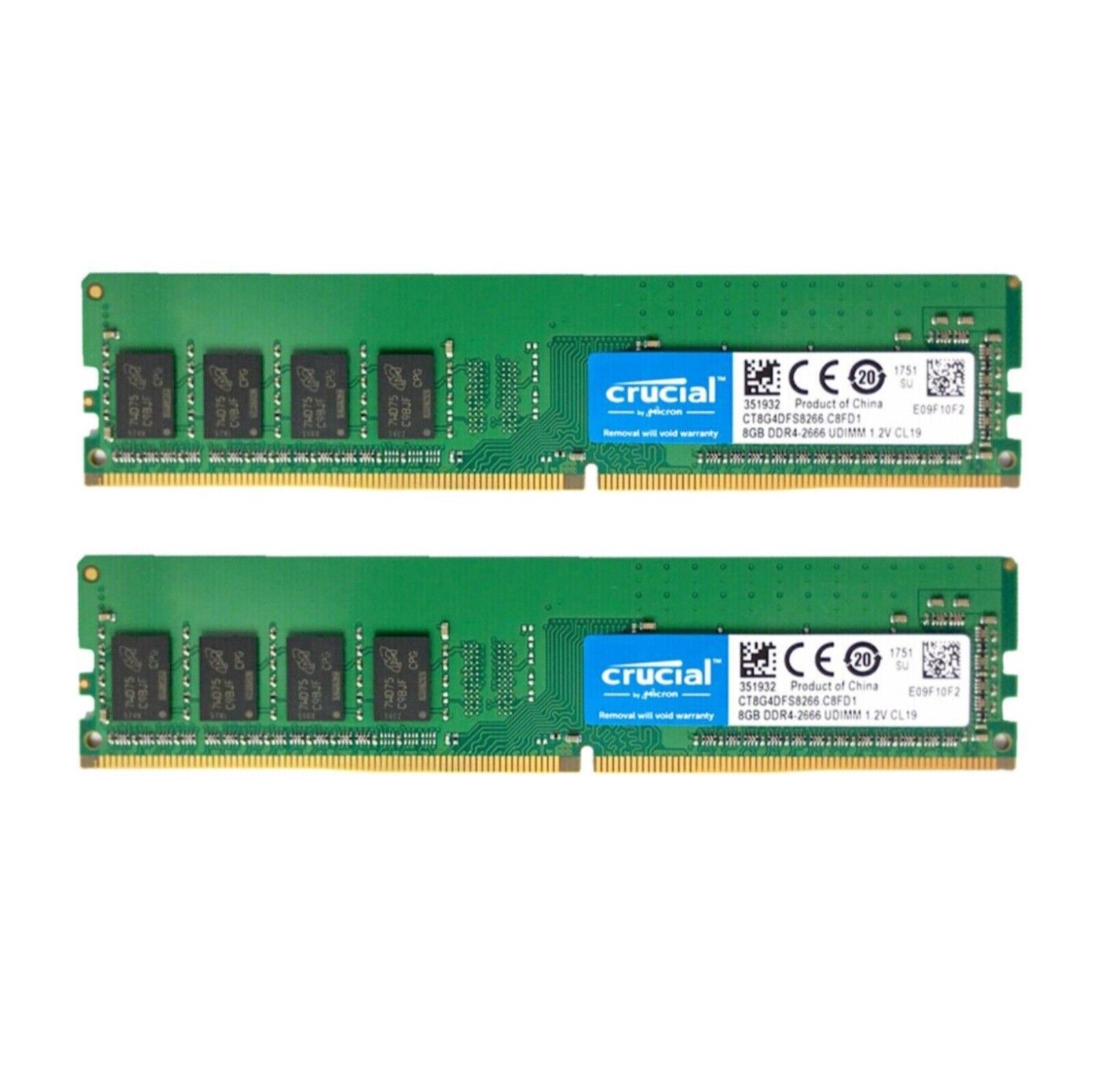 Crucial 32GB 4X8GB DDR4 PC4-21300 2666MHz Desktop Memory DIMM Ram CT8G4DFS8266