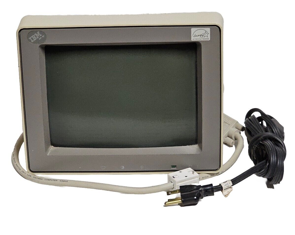 VTG (1997) IBM Green Monochrome Monitor Model 4707 E01. Wheelwriter VGA, WORKING
