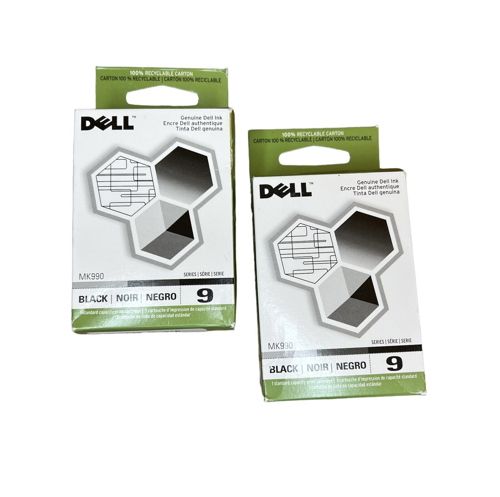 2-pack Genuine Dell 9 Black MK990 Ink Cartridges For 926 V305 V305w Printers