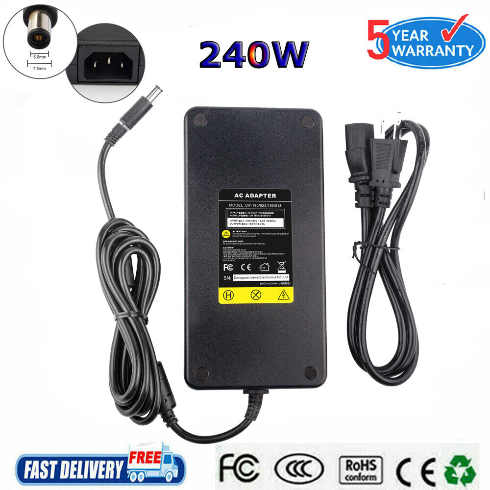 240W Charger Adapter Power Cord for Dell Precision M4700 M6400 M6500 M6600 M6700