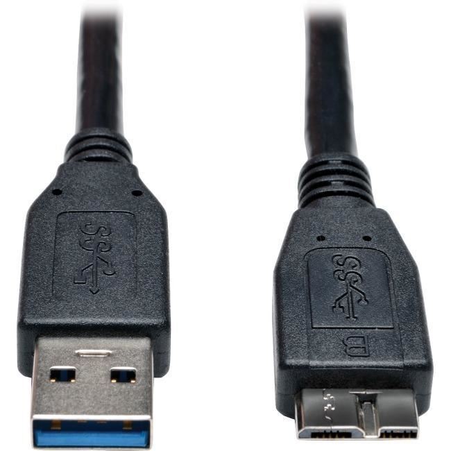 Tripp Lite USB 3.0 SuperSpeed Device Cable (A to Micro-B M-M) Black, 3-ft.