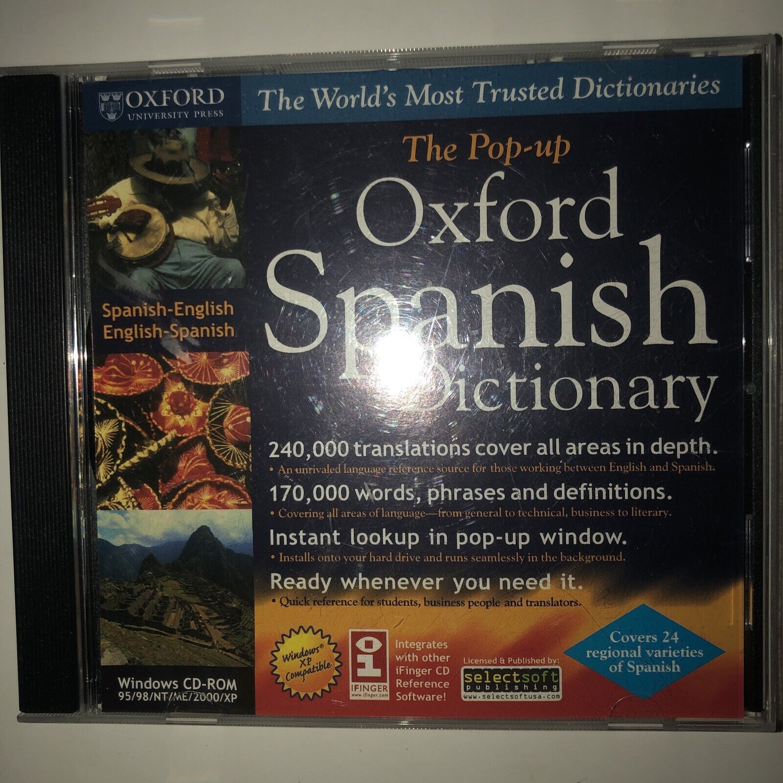 The Pop-up Oxford Spanish Dictionary PC CD translate espanol words phrases tool