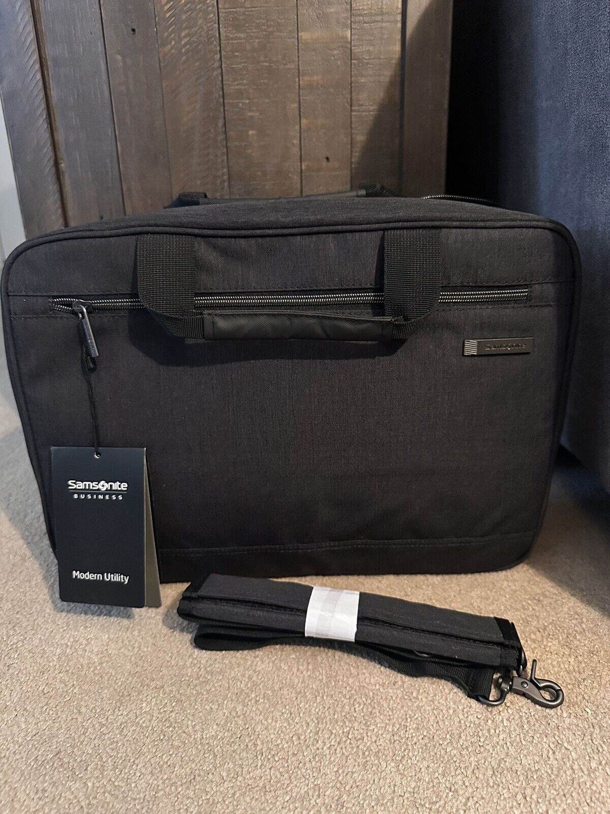 Samsonite Modern Utility Top Loading Briefcase in Heathered - Charcoal