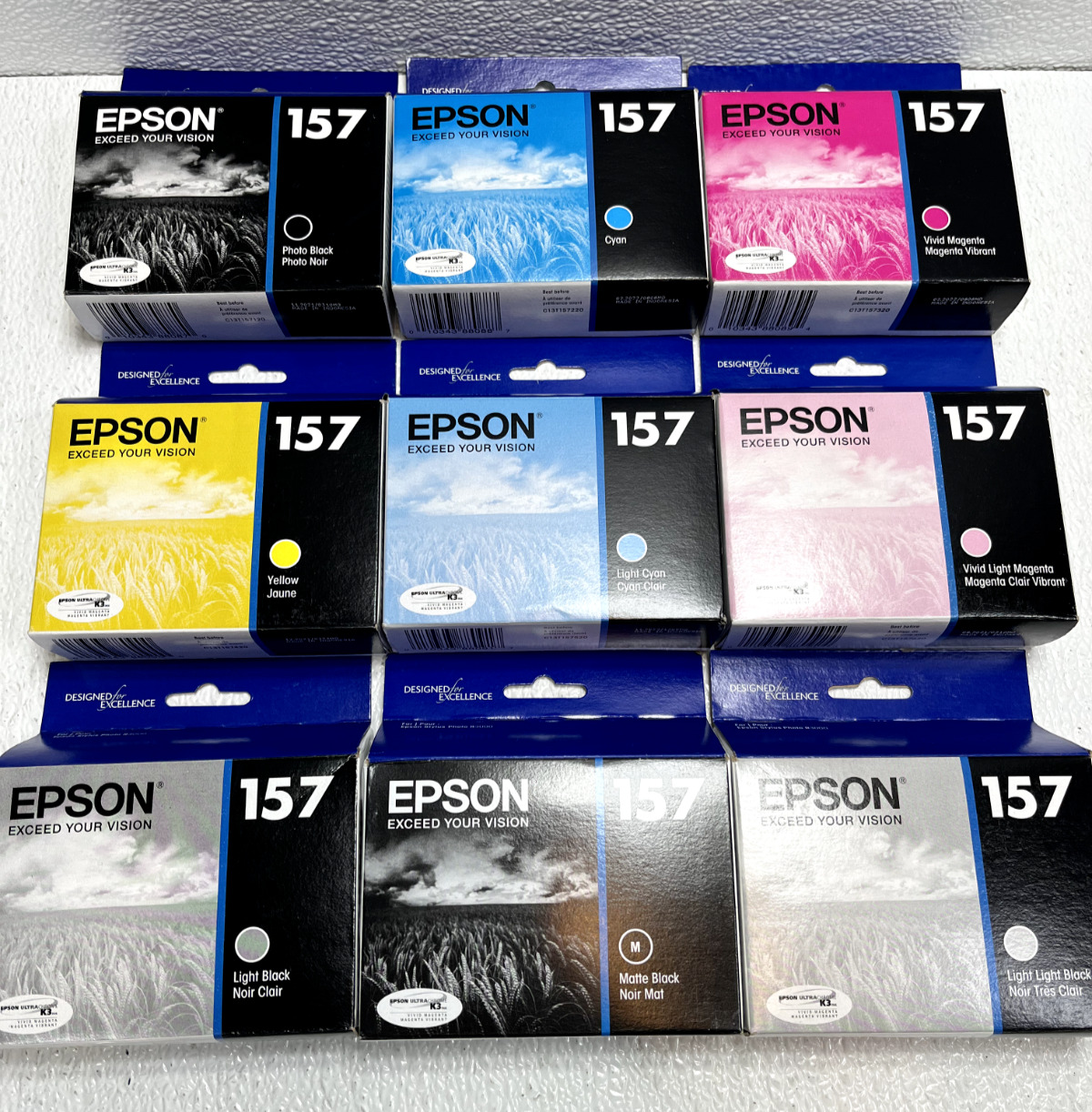 Epson 157 Ink Complete Set of 9 Dates: 2021 & 2022