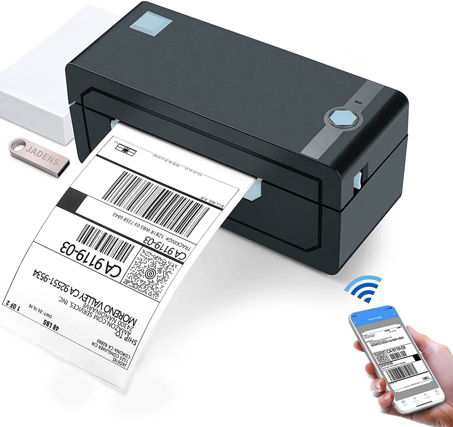 Bluetooth Thermal Shipping Label Printer – JADENS Wireless 4X6 Shipping Label Pr