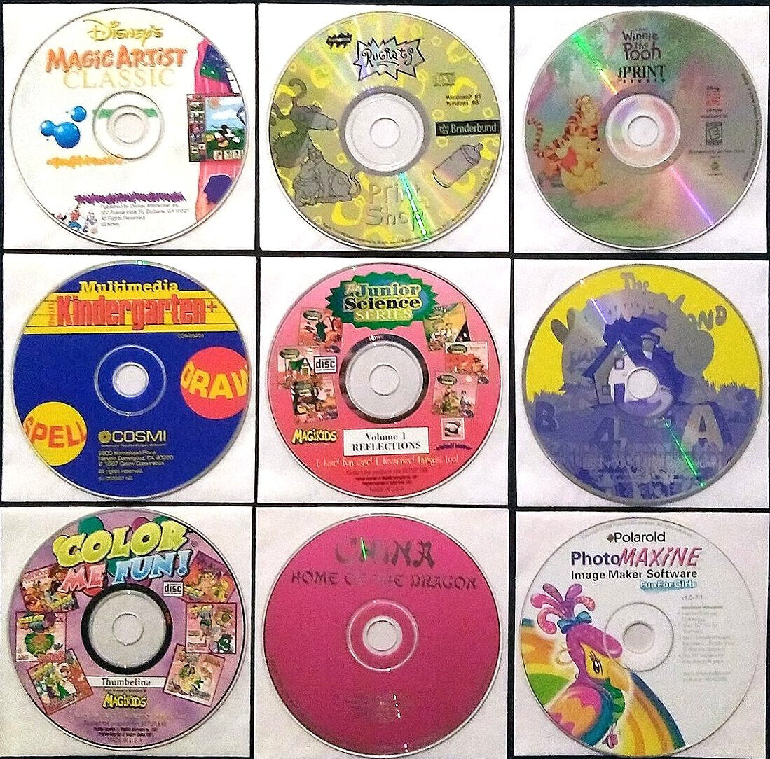KIDS LOT #12 1997-1998 - 9 Vintage PC-CDs