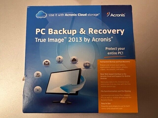 Acronis True Image 2013 PC Backup & Recovery NEW SEALED WITHOUT UPC