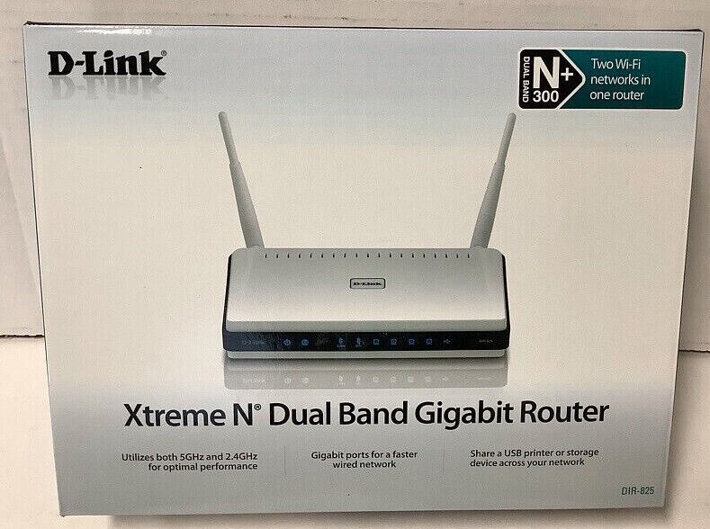 D-Link DIR-825 Xtreme N+300 Dual Band Gigabit Wi-Fi Internet Router 300Mbps