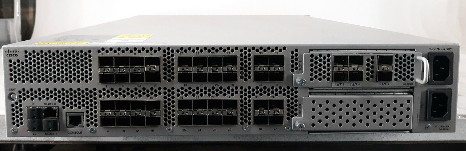 Cisco Nexus 5020 N5K-C5020P-BF V01 Ethernet Switch w/ N5K-M1600 + 2x 1200w PSU