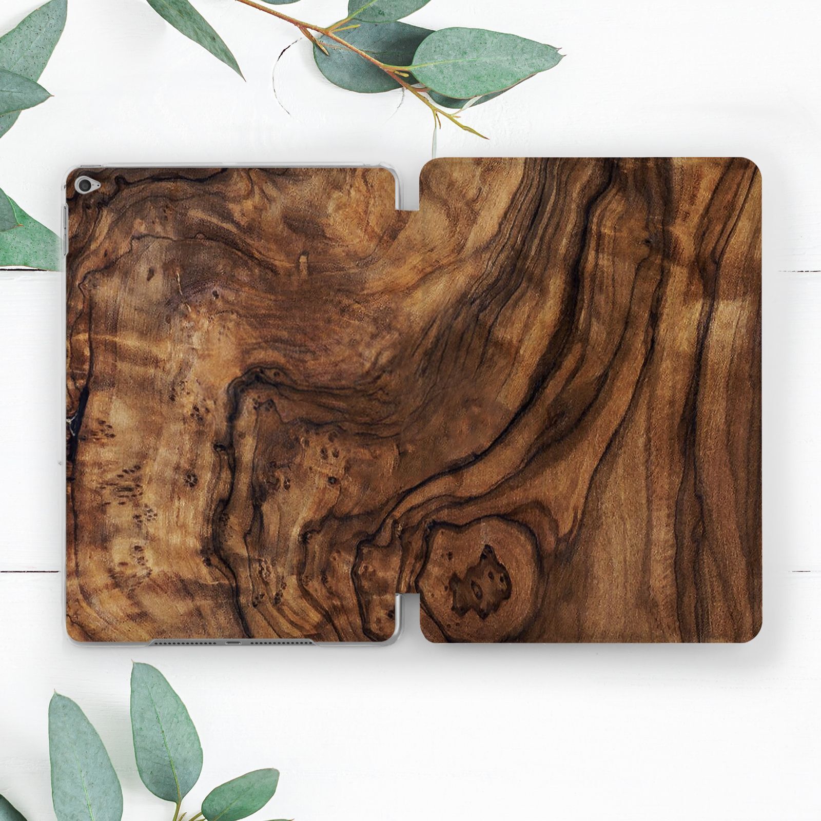 Wood Dark Brown Tree Slice Case For iPad 10.2 Pro 12.9 11 9.7 Air 3 4 5 Mini