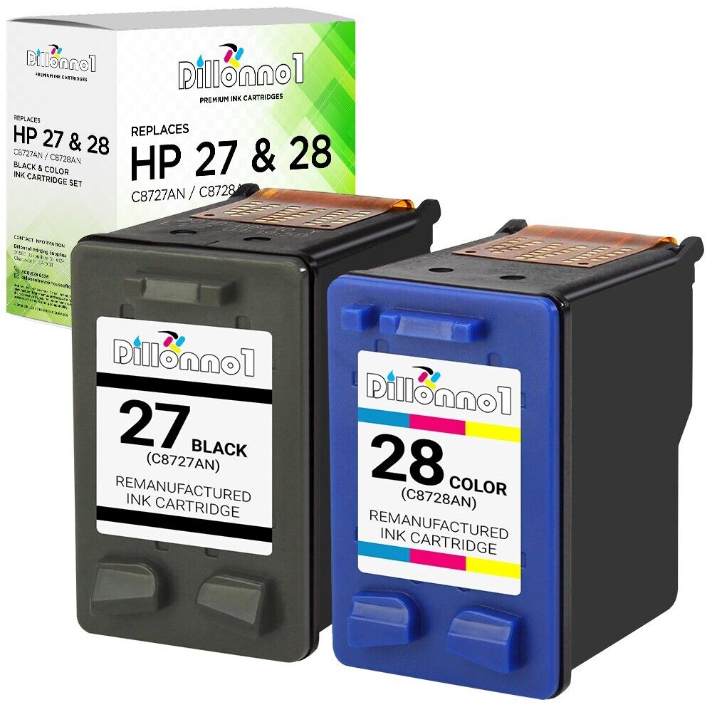 2PK For HP 27 C8727AN Blk HP 28 C8728AN Clr Ink Cartridge