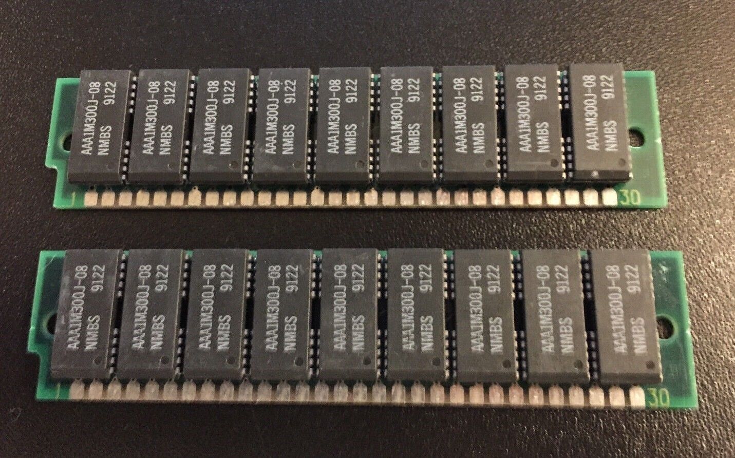 2x 1MB 30-Pin 9-chip Parity 80ns FPM SIMMs CLASSIC SE RAM Memory Apple Macintosh