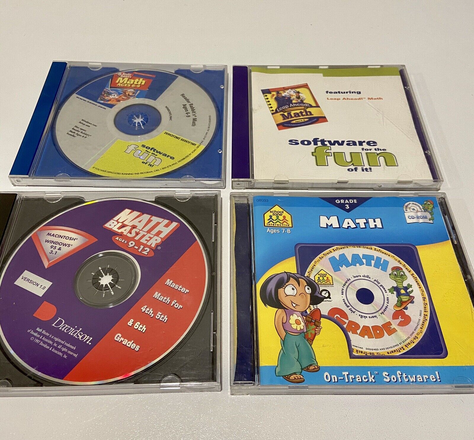 Lot~ Four Math CD ROMs~Windows/Mac~Ages 6-12