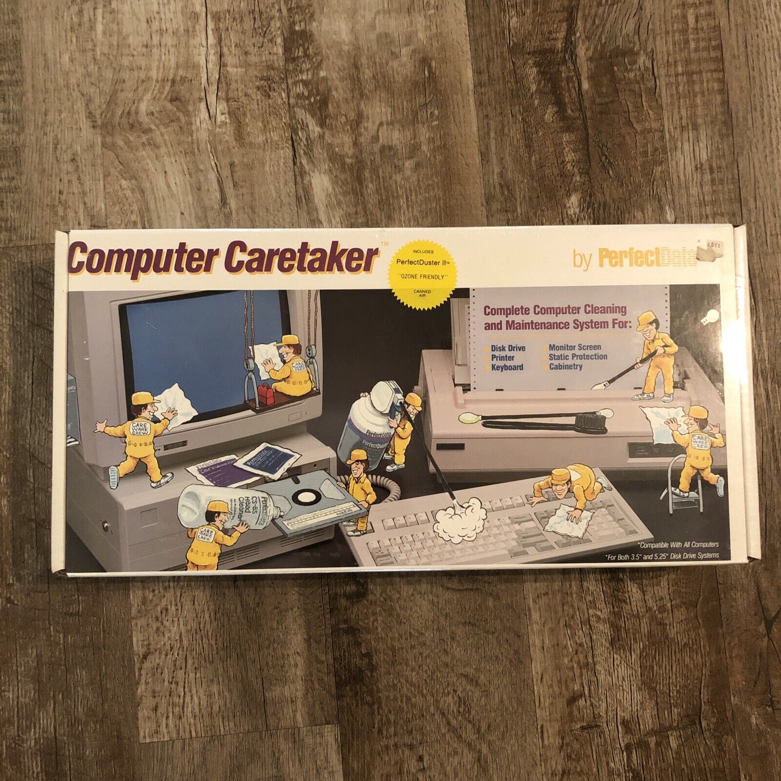 Vintage 80s NOS Cult Computer Caretaker Perfect Data Cleaning Seinfeld Yellow