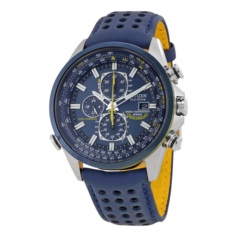 Citizen Eco Drive Blue Angels World Chronograph Mens Watch AT8020-03L