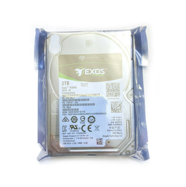 Seagate ST2000NX0253 Exos 7E2000 2TB SATA 6Gb/s 7200 RPM 2.5” Hard Drive HDD
