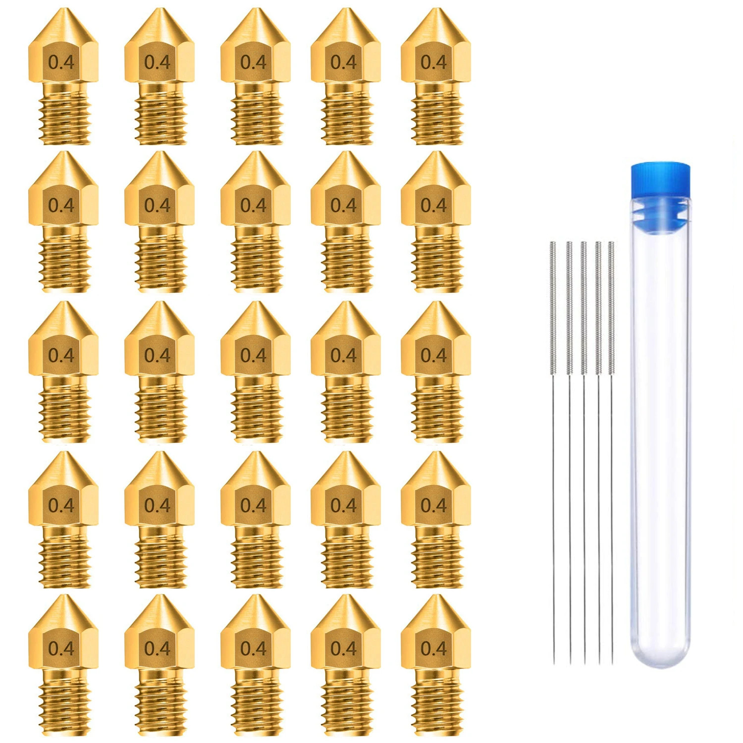 25PCS MK8 0.4mm 3D Printer Extruder Brass Nozzles For Ender 3 CR10 Anet A8 A8+
