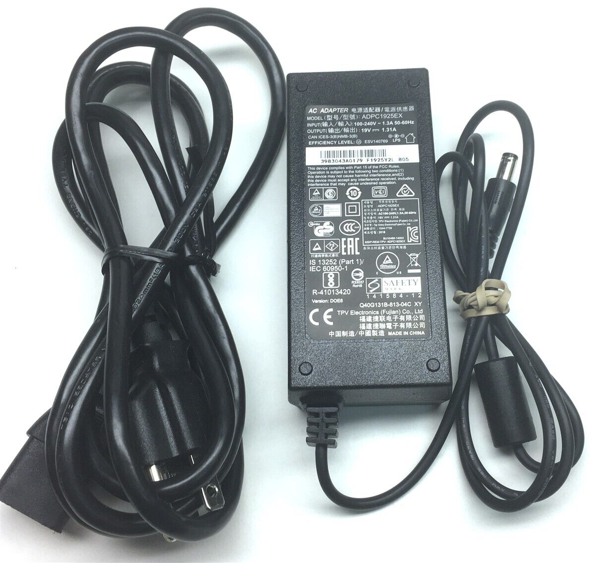Genuine TPV AC Adapter Power Supply for AOC Monitors ADPC1925EX 19V 1.31A 25W