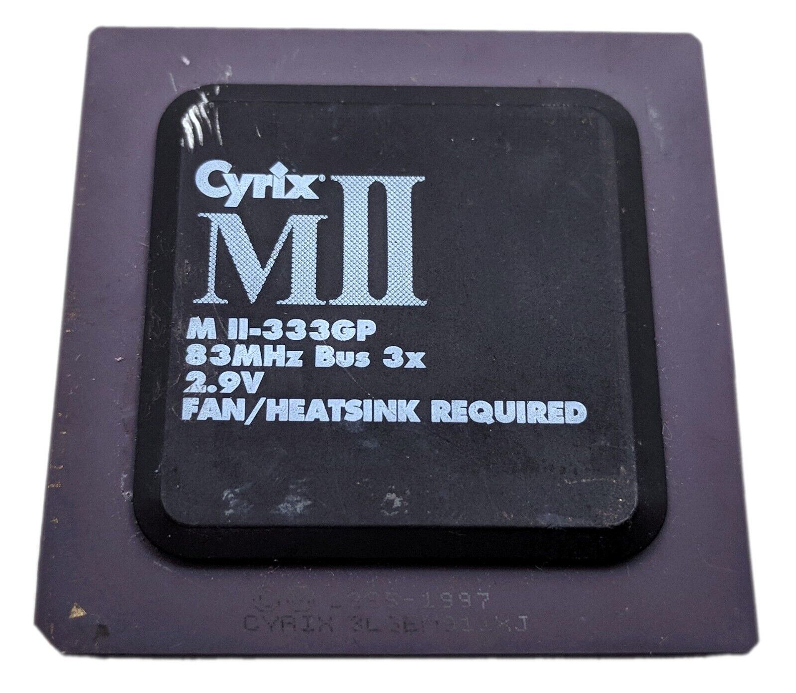 Vintage 1995 Cyrix MII M II-333GP 83MHz Bus 3x 2.9V CPU Processor Ceramic Gold