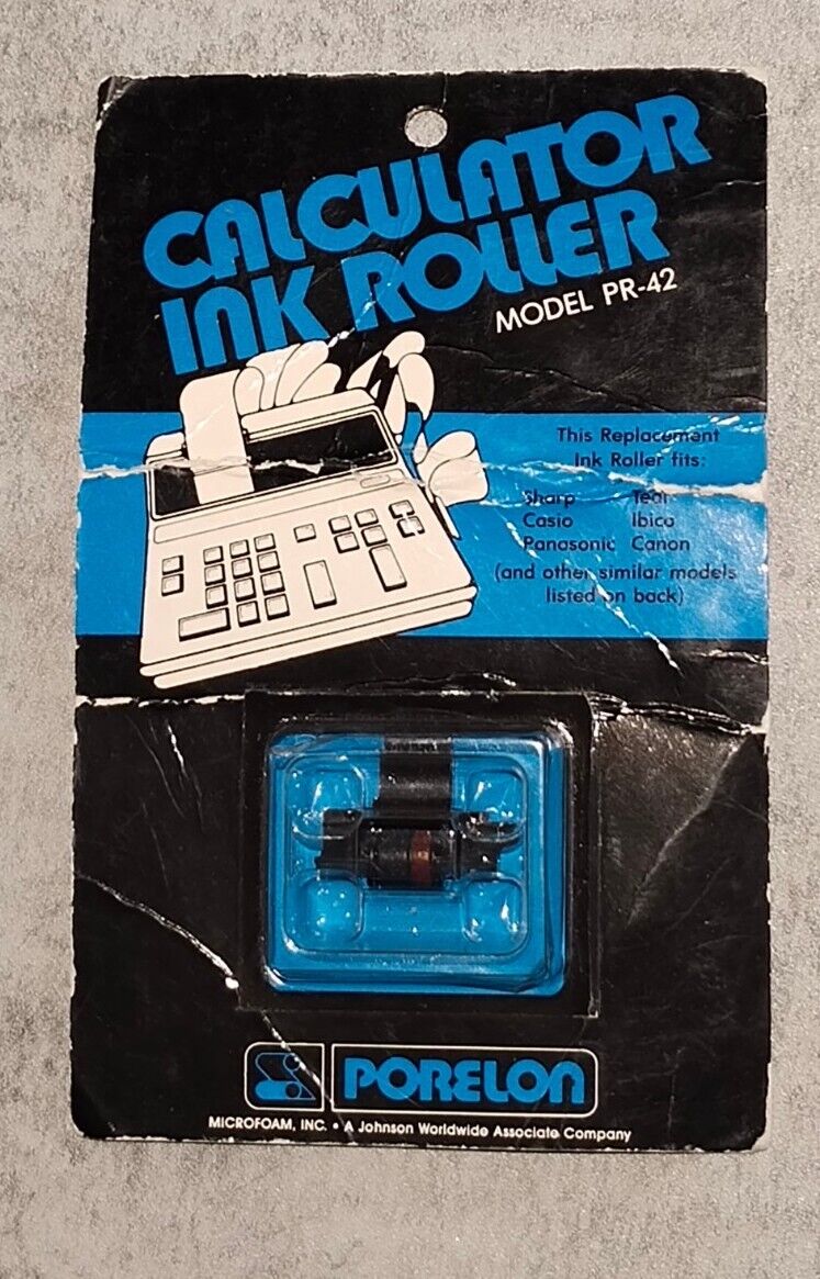 NEW Calculator Ink Roller Replacement | Black | PORELON PR-42 OBO