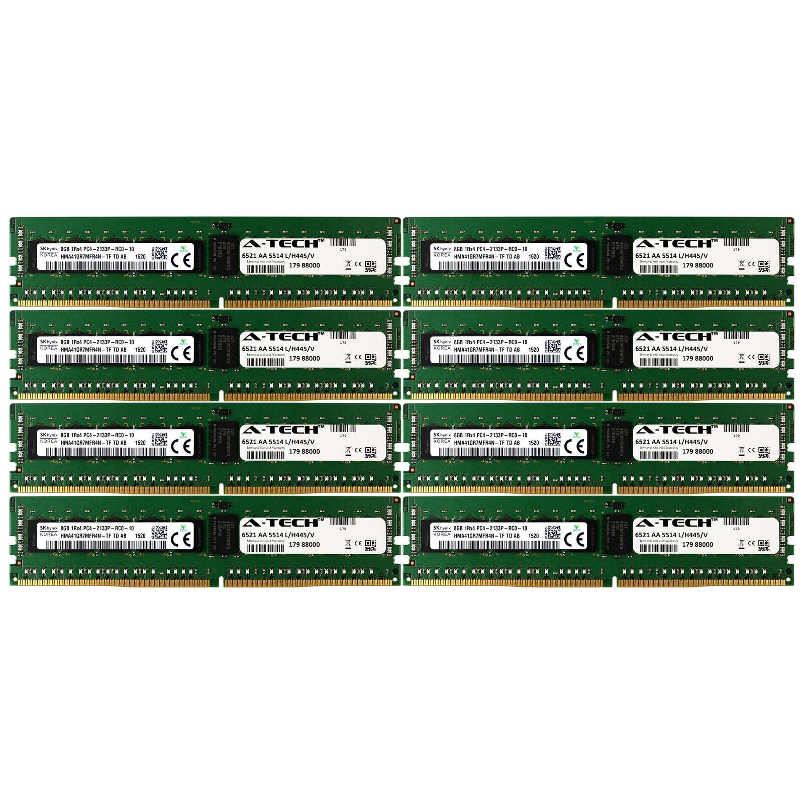 DDR4 2133MHz Hynix 64GB Kit 8x 8GB Dell PowerEdge R730xd R730 R630 Memory RAM