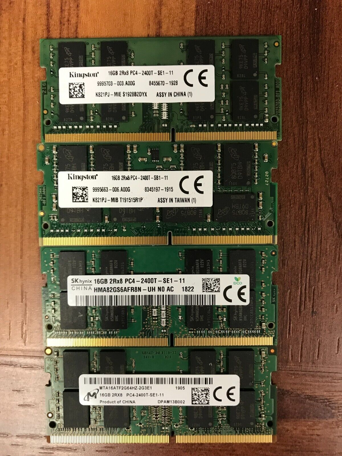 QTY 4 - TESTED WORKING DDR4 16GB (1 x 16GB) DDR4-2666 Laptop Memory SODIMM hva