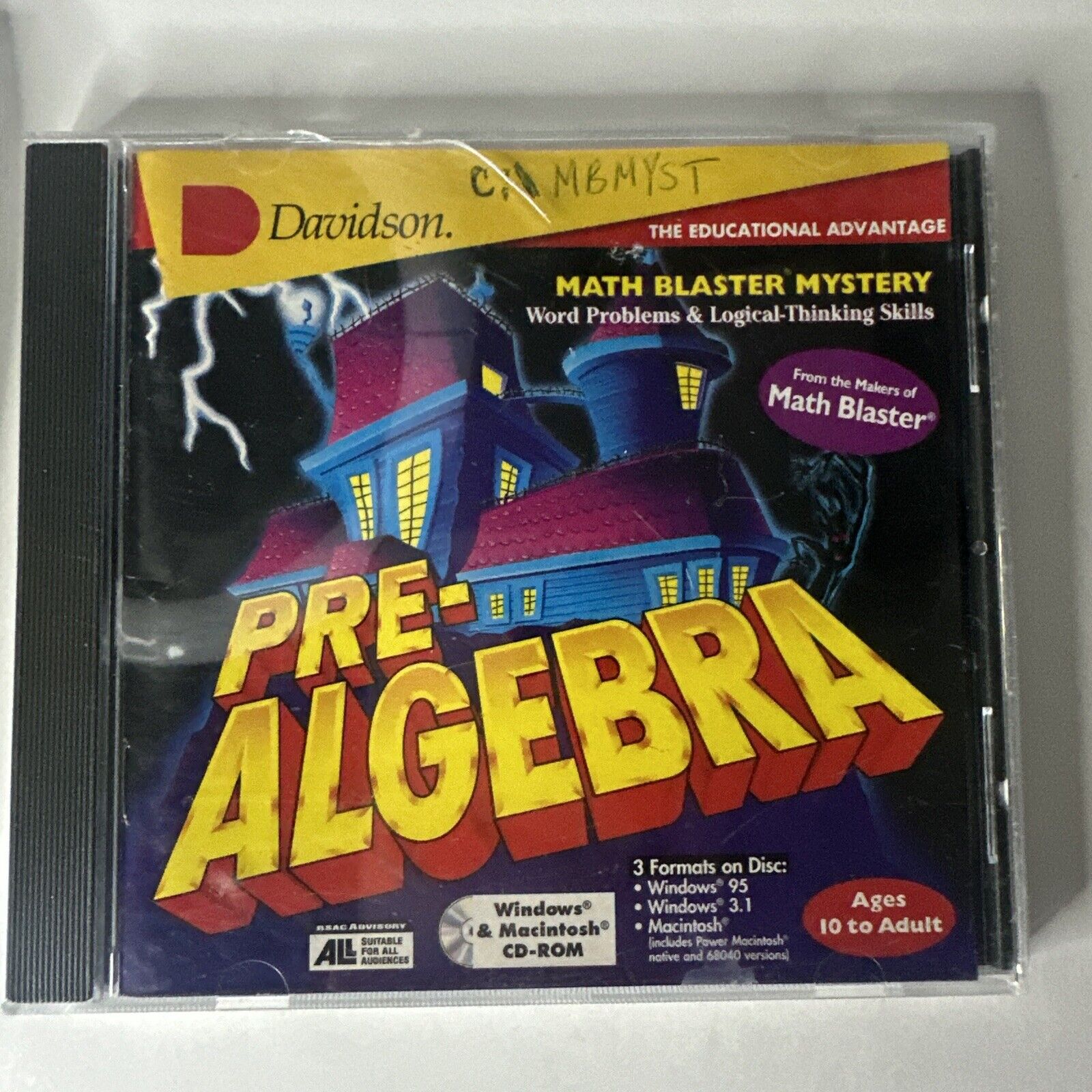 Pre-Algebra Math Blaster Mystery by Davidson CD-ROM 1994
