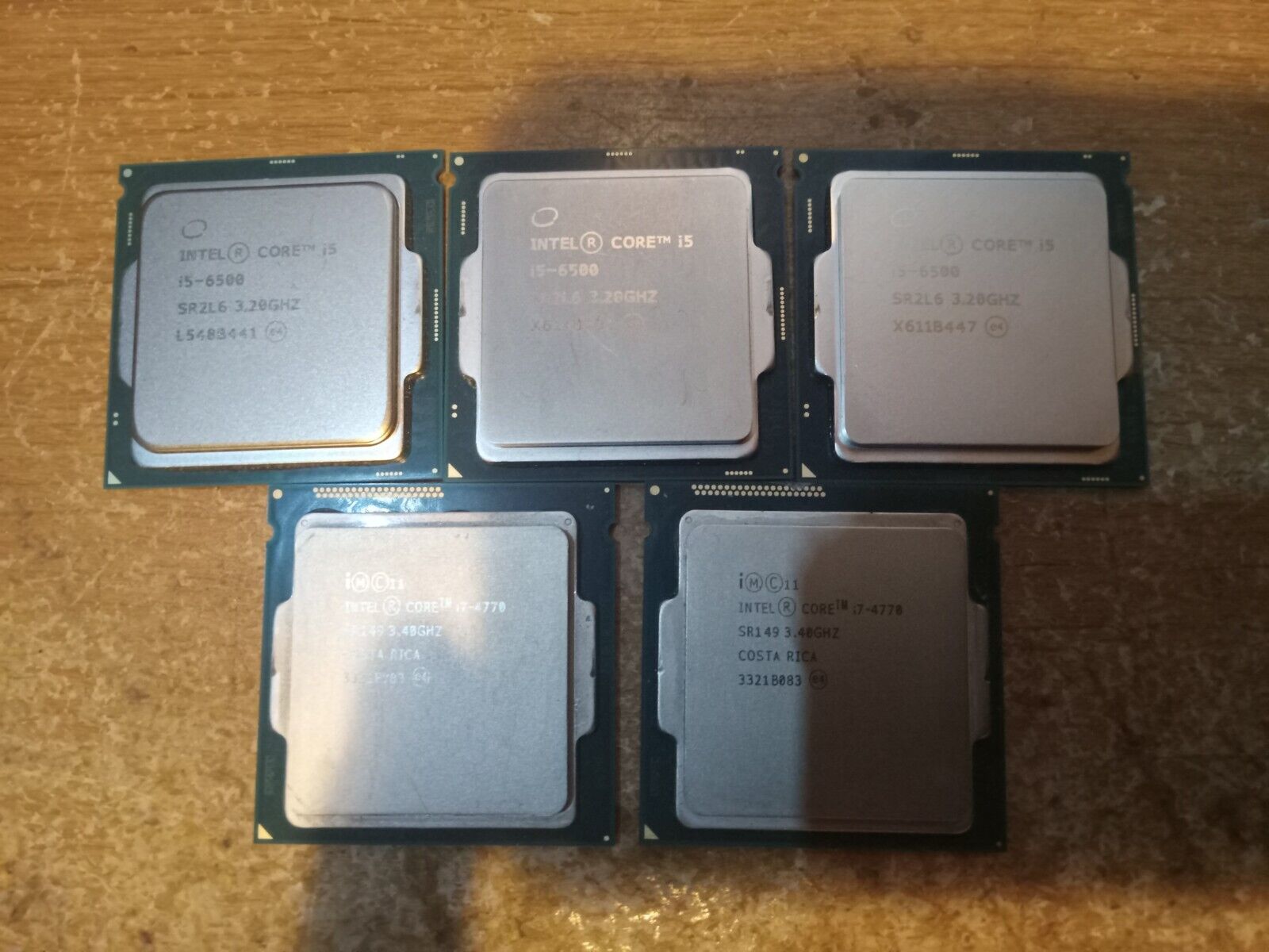 Lot of 5 CPU\'s Total (Core 3x Intel i5-6500, 2x Core i7-4770) read description.
