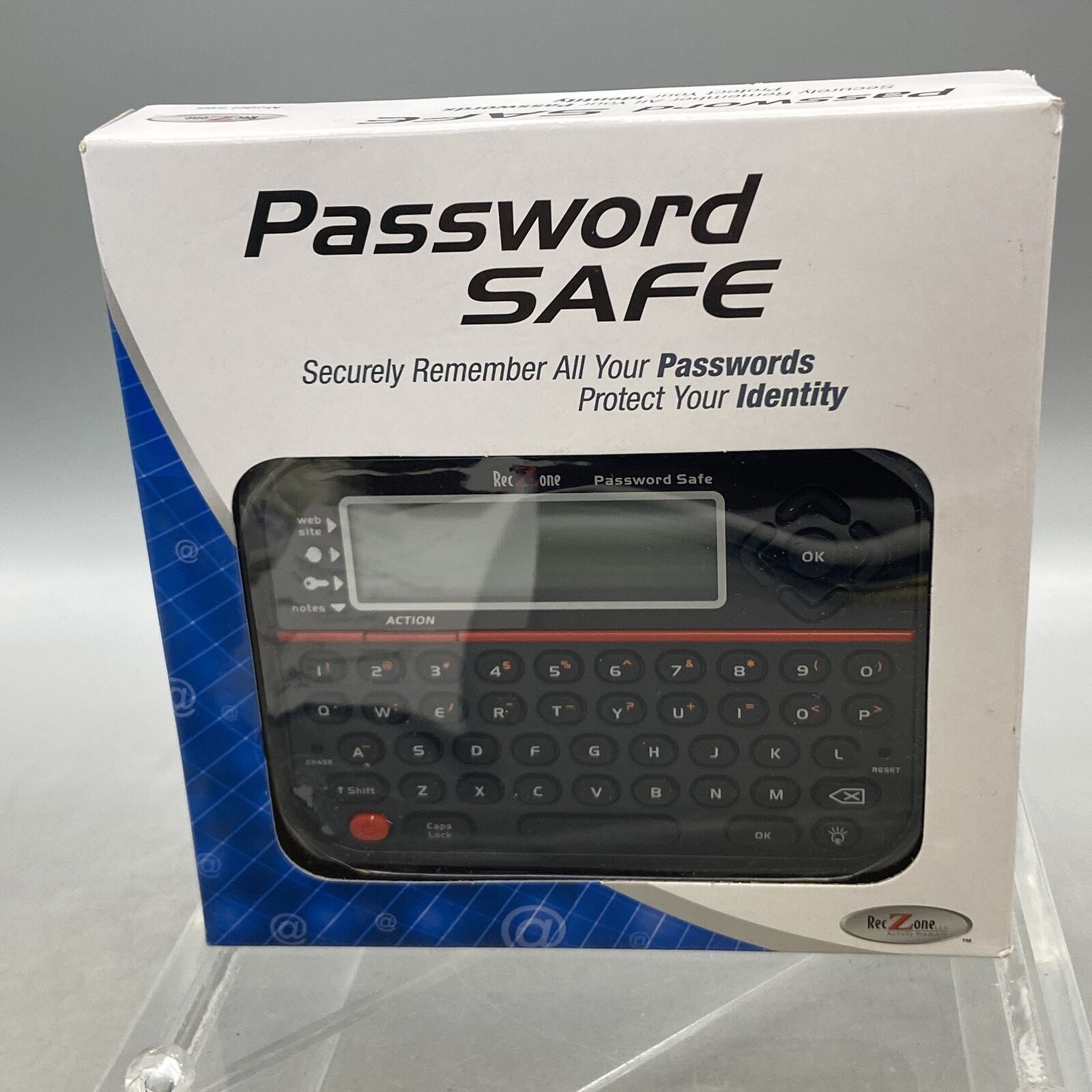 John N. Hansen RecZone 595 Black Qwerty Keyboard LCD Screen Password Safe -A25