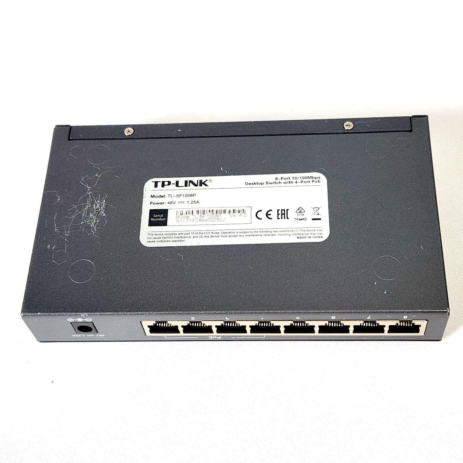 TP-Link TL-SF1008P 8-Port 10/100Mbps Fast Ethernet Desktop Switch, 4 PoE Ports