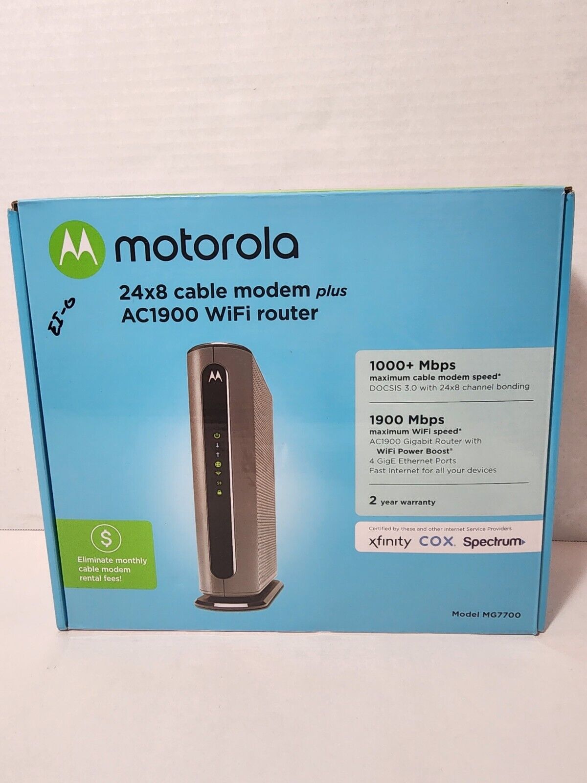 Motorola MG7700 AC1900 Dual-Band DOCSIS 3.0 Cable Modem Router