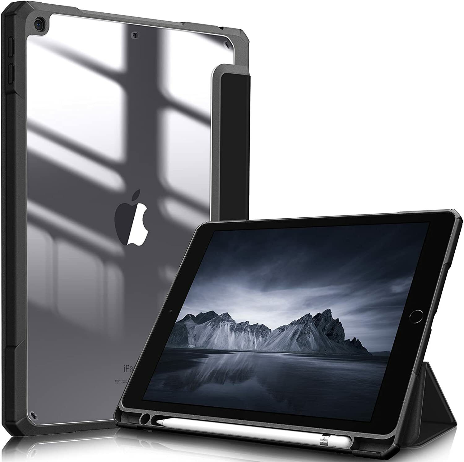For iPad 9th Generation 2021 10.2\'\' Shockproof Case Clear Transparent Back Cover