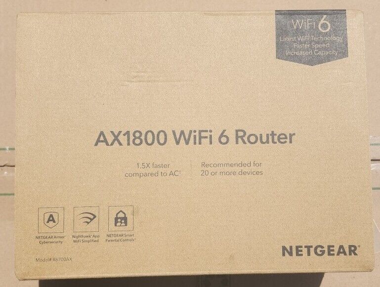 NETGEAR 4-Stream WiFi 6 Router (R6700AX) – AX1800 Wireless Speed Up To 1.8 Gbps