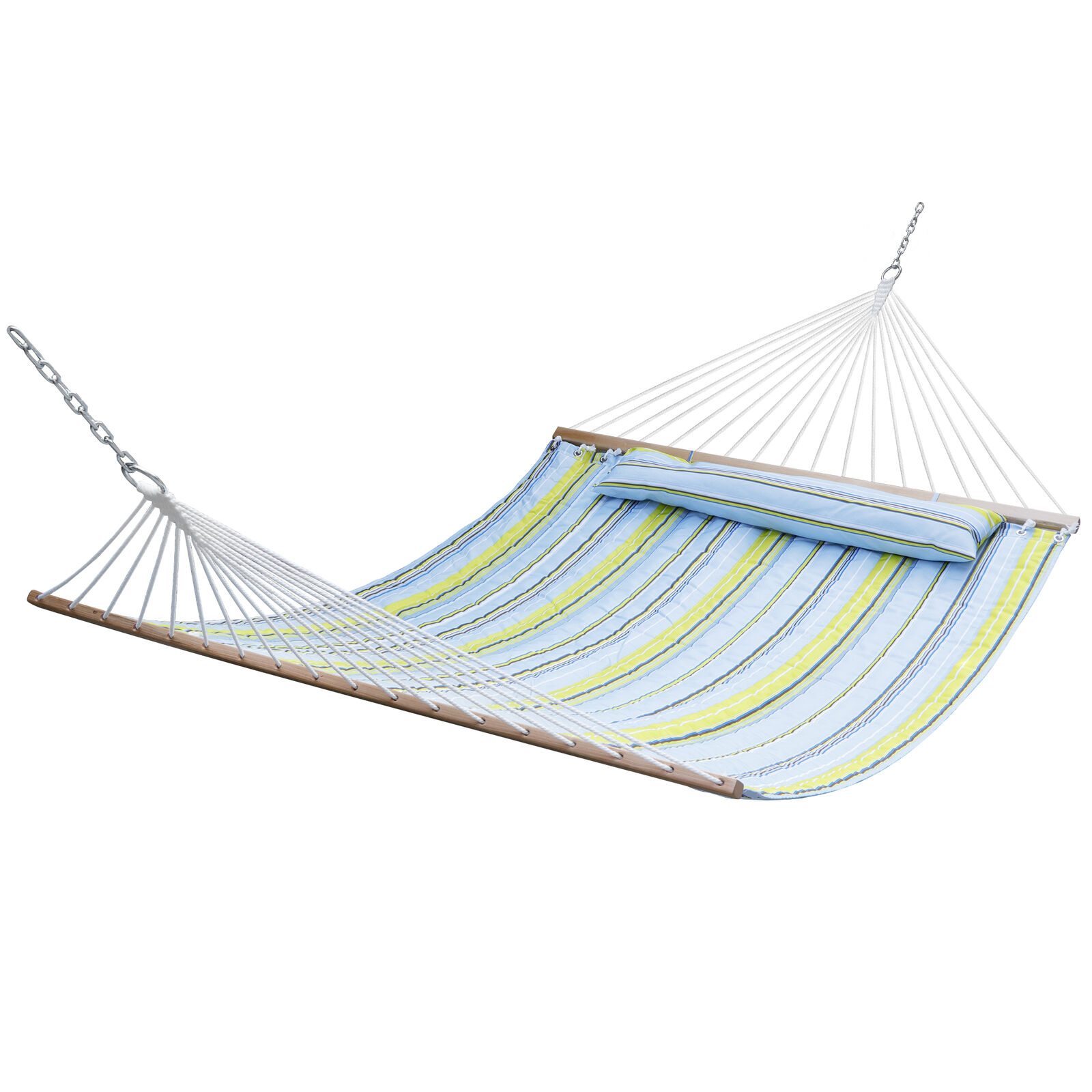 Double Hammock Quilted Fabric with Detachable Pillow Spreader Bar Heavy Duty