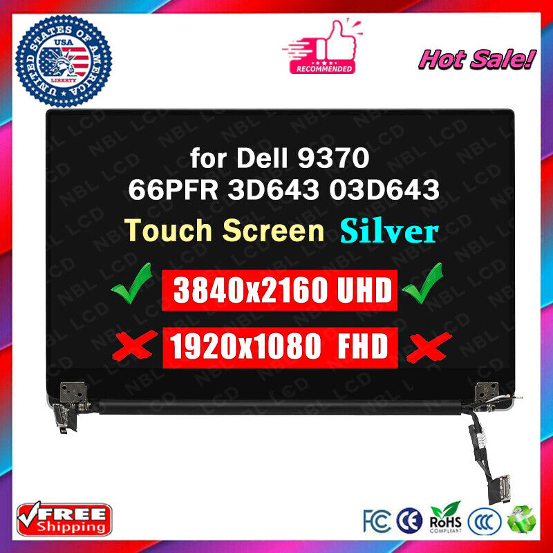 New for Dell 9370 66PFR 3D643 03D643 Complete LCD Touch Screen 13.3\