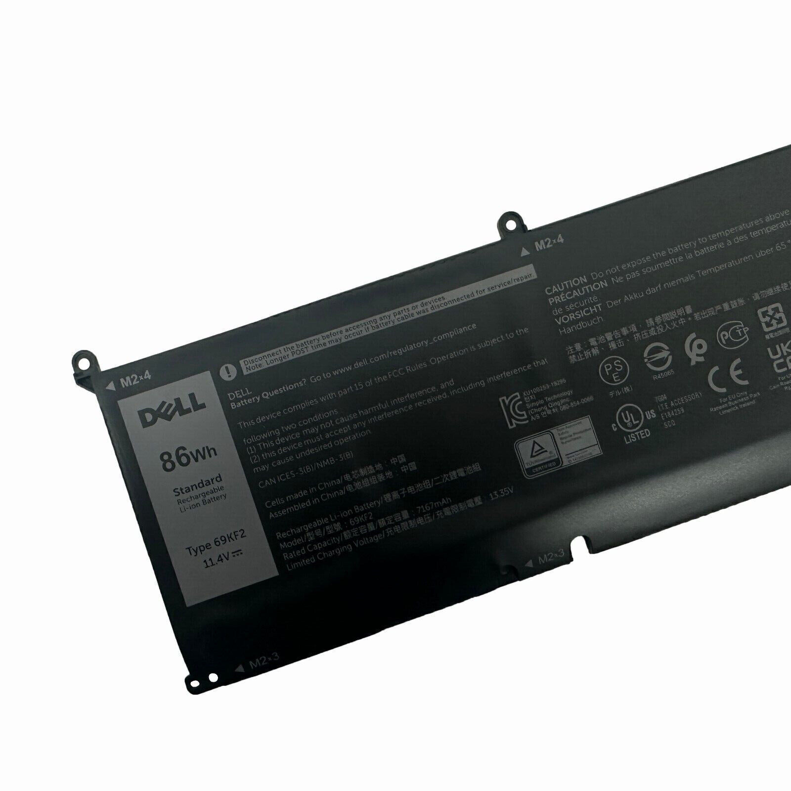 Genuine 86Wh 69KF2 Battery Dell Alienware M15 M17 R3 R4 XPS 15 9500 9520 P91F001