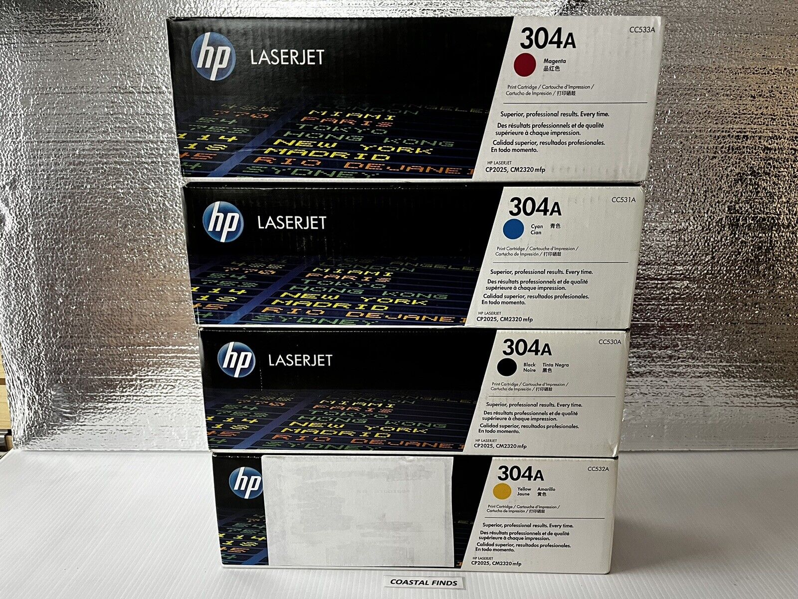 HP 304A Toner Cartridge Set of 4 CMYK CC530A CC531A CC532A CC534A OEM NEW Sealed