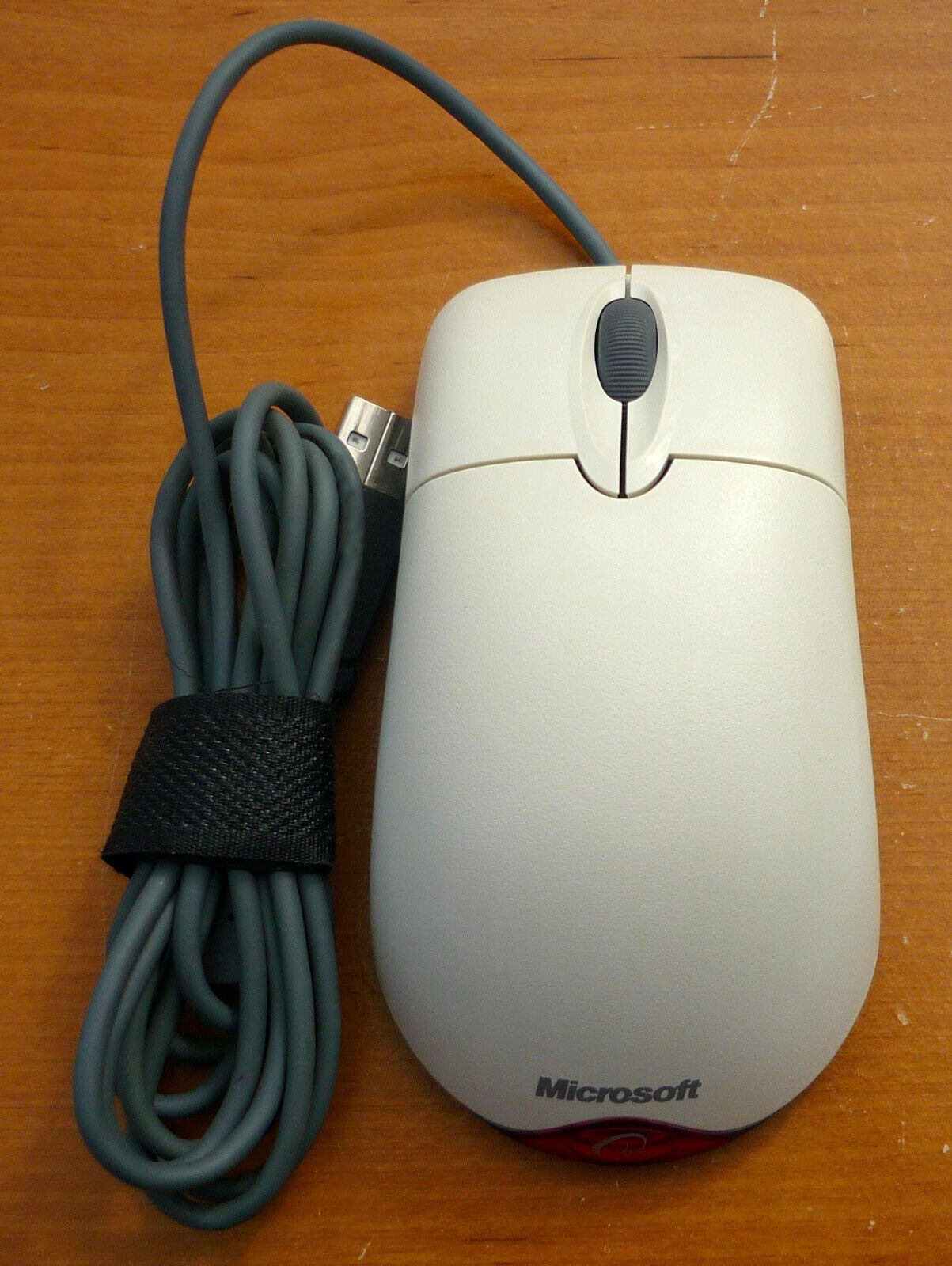 Vintage Off White Microsoft Wheel Mouse Optical USB Mouse 1.1/1.1a - Good Cond