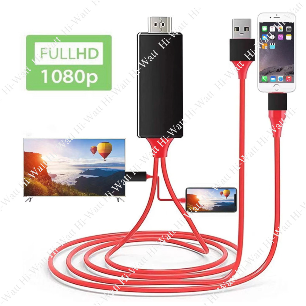 HDMI Mirroring AV Cable Phone to TV HDTV Adapter 1080P for iPhone 14 13 12 11 XR