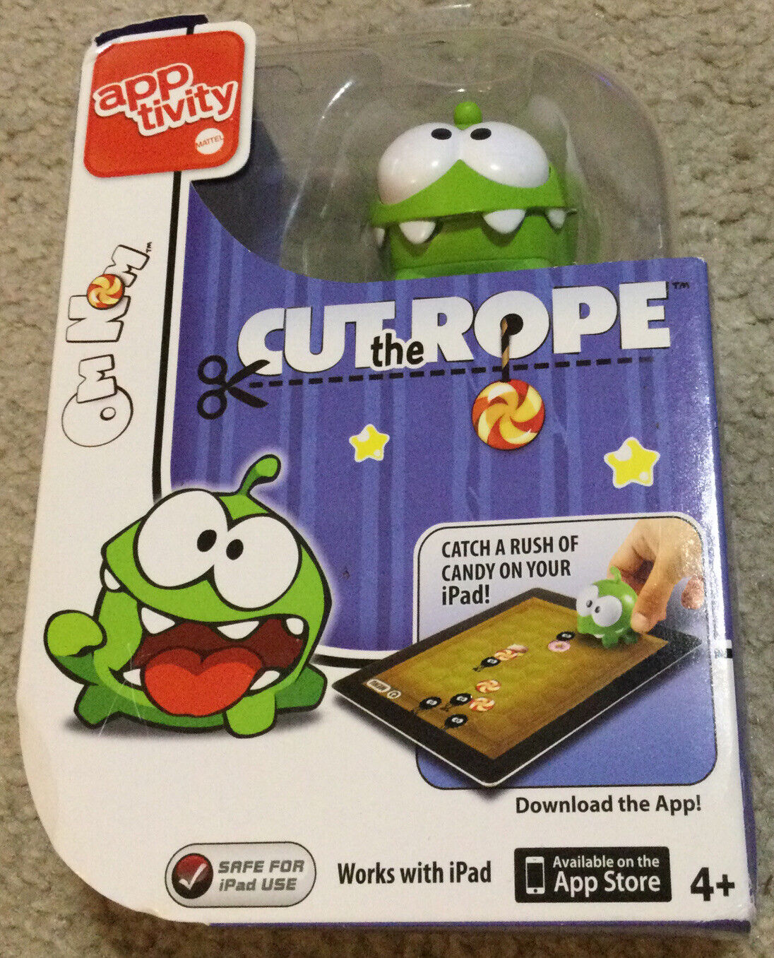 Cut The Rope OmNom Figure App Accessory iPad 2012 Apptivity Mattel Collectible