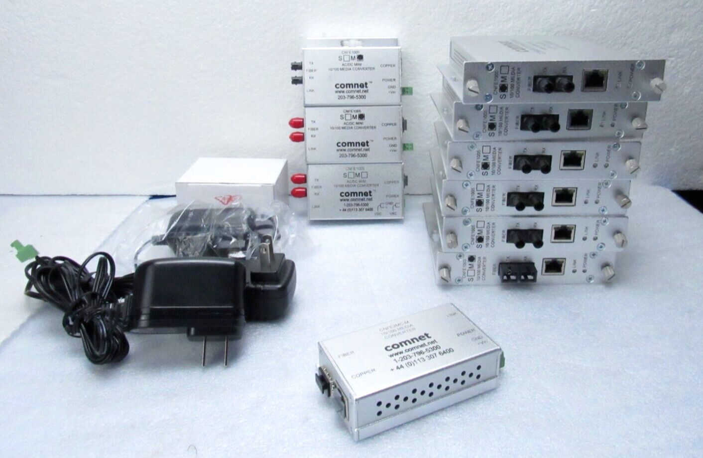 Mixed [10 Count] Comnet Lot of 10/100 Ethernet to Fiber Media Converters [CTW]