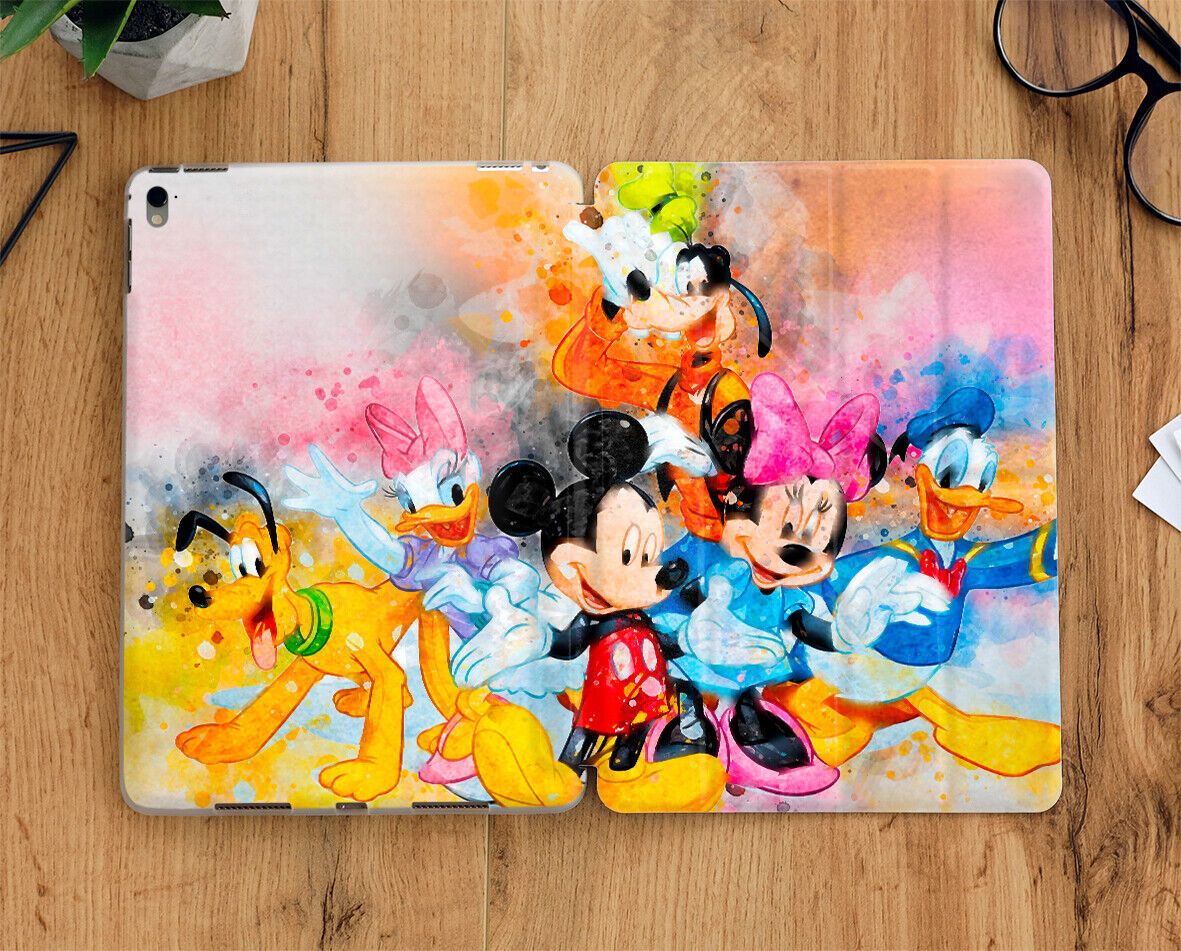 Mickey Mouse and Co watercolor iPad case with display screen for all iPad models
