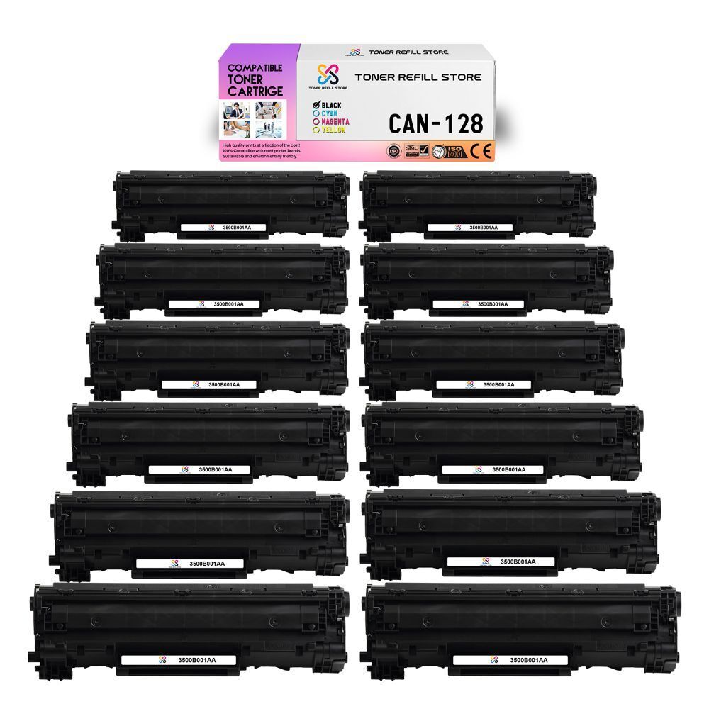 12Pk TRS CRG-128 Black Compatible for Canon ImageClass MF4450 Toner Cartridge
