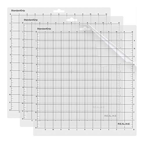 Standard-Grip Gridded Cutting Mat for Silhouette Cameo, 3 Pack 12x12 Inch