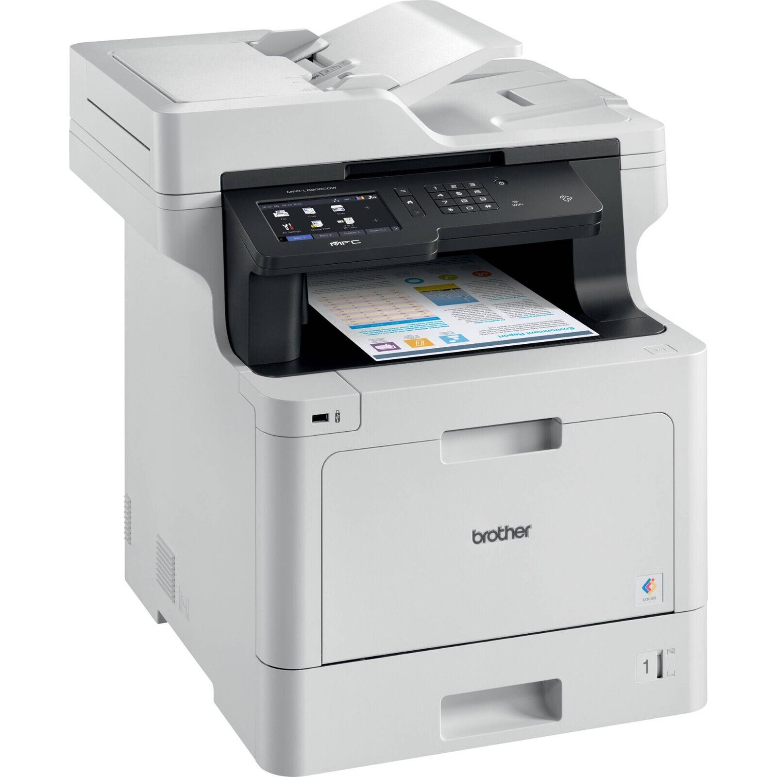 Brother - MFC-L8900CDW Wireless Color All-in-One Laser Printer - White