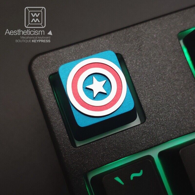 Captain America Shield Keycap Metal Key cap For Keyboard Light transmission