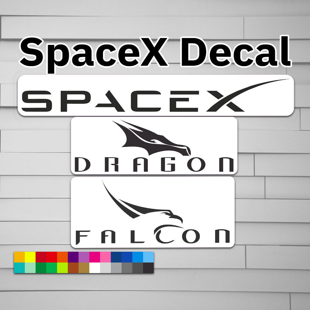 SpaceX Decal (vinyl Sticker, Car laptop window tumbler water bottle) NASA Falcon