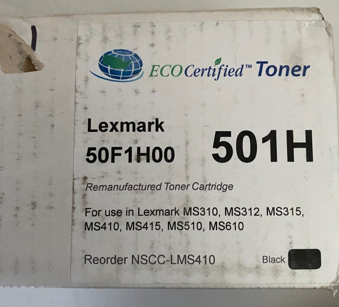 50F1H00 501H Eco Certified Toner Cartridge Compatible with Lexmark MS310 MS410