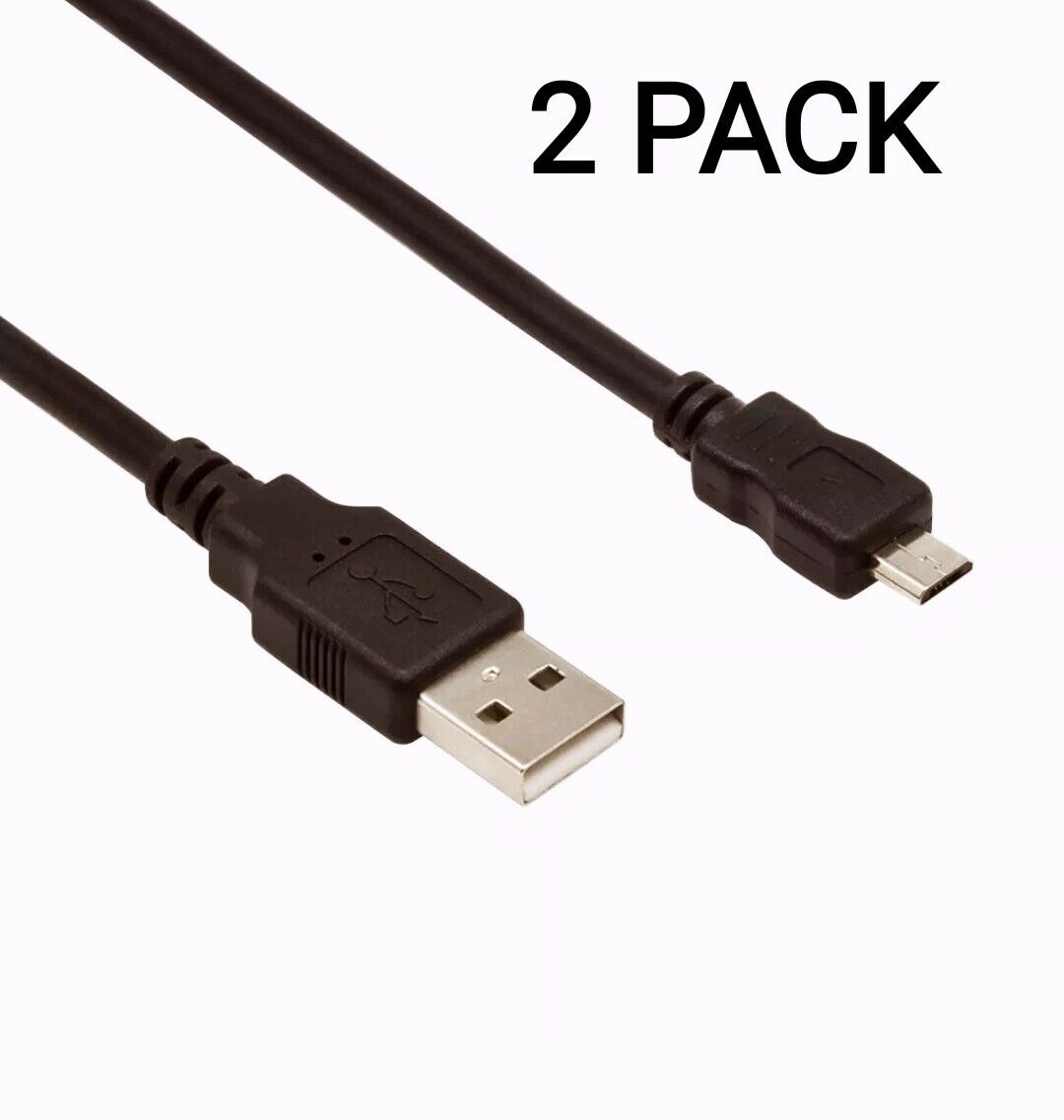2 Pack 10Ft USB 2.0 A MALE TO MICRO B MALE CABLE BLACK COLOR