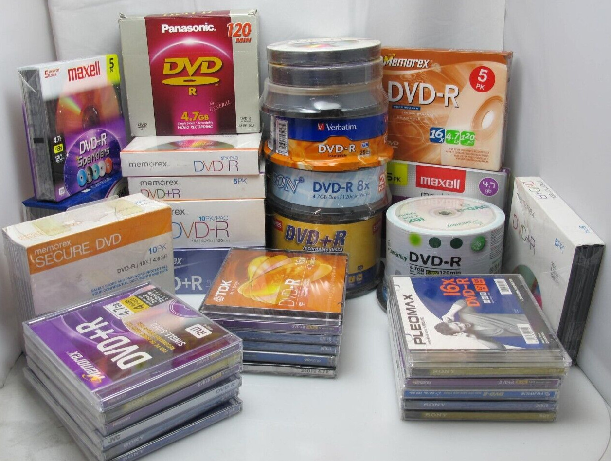 Huge Lot of 272 DVD-R Recordable Writable Blank Disc 120 16X Mix Brand